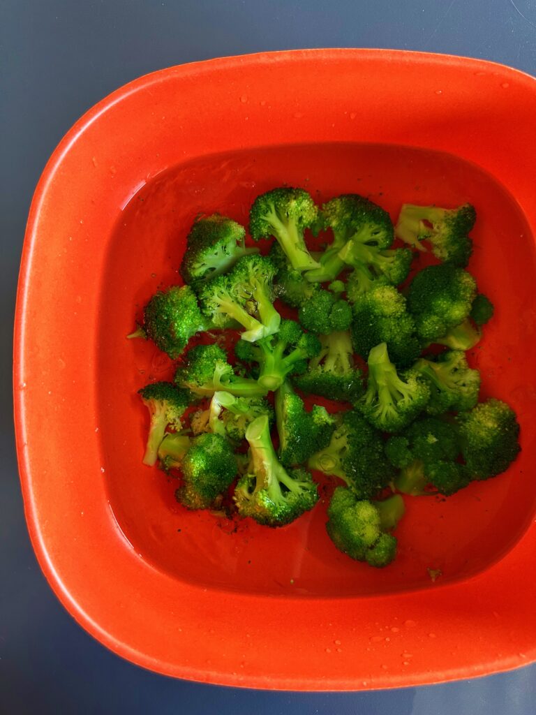 broccoli with ice for broccoli salad