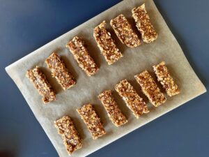 cutting healthy granola bars